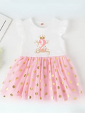 Princess 4 Year Birthday Tutu Dress with Golden Accents Mia Belle Girls