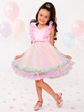 Princess Dream Rainbow Ruffle Tulle Dress