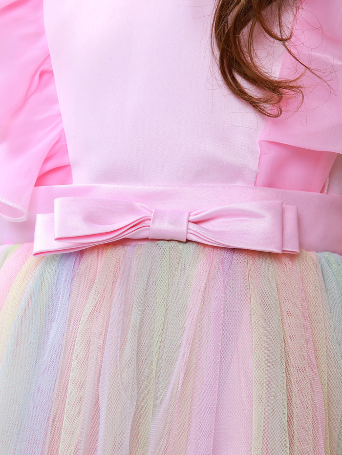 Princess Dream Rainbow Ruffle Tulle Dress Mia Belle Girls