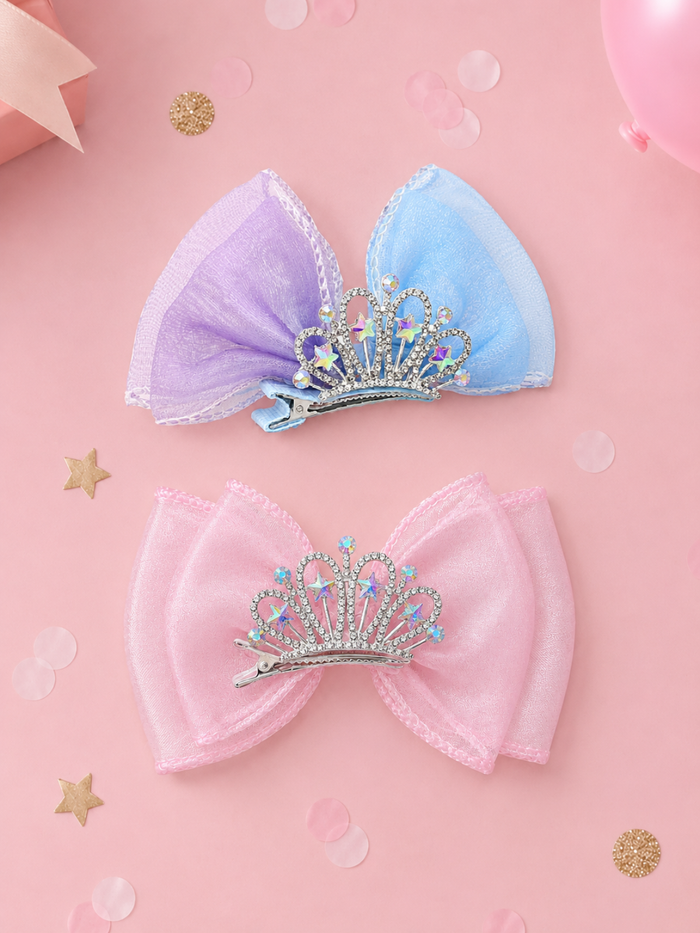 Princess Sparkle Bow Tiara Headband Mia Belle Girls
