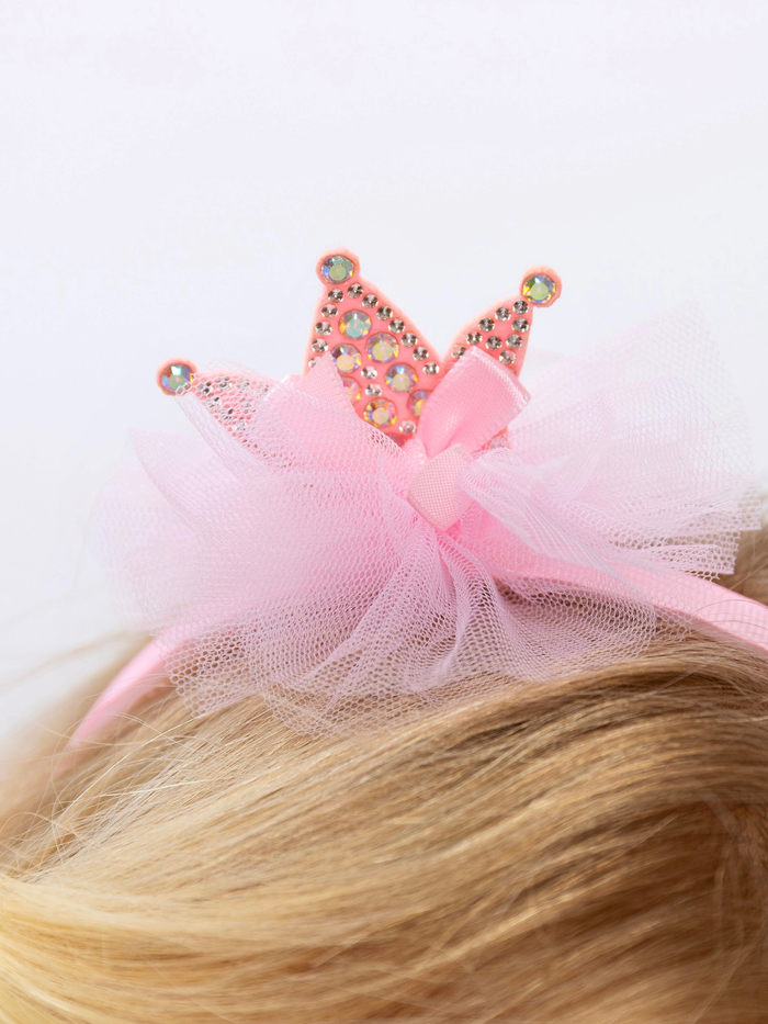 Princess Sparkle Crown Tulle Headband Mia Belle Girls