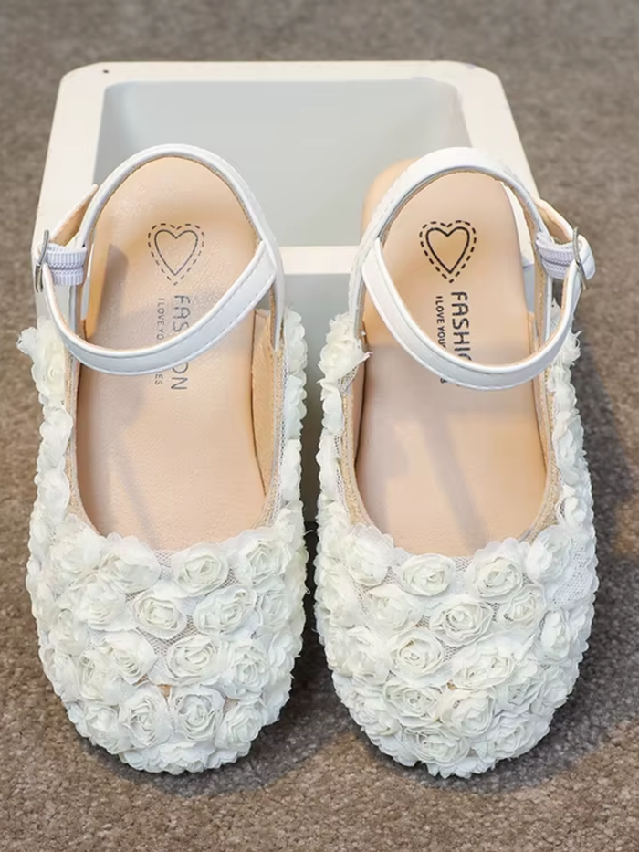 girls lace flower shoes white infant dress flats