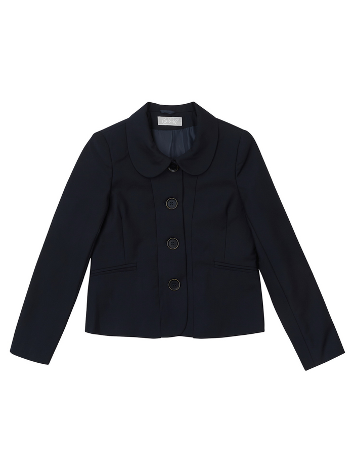 Refined Peter Pan Collar Navy Blazer by Kids Couture Mia Belle Girls