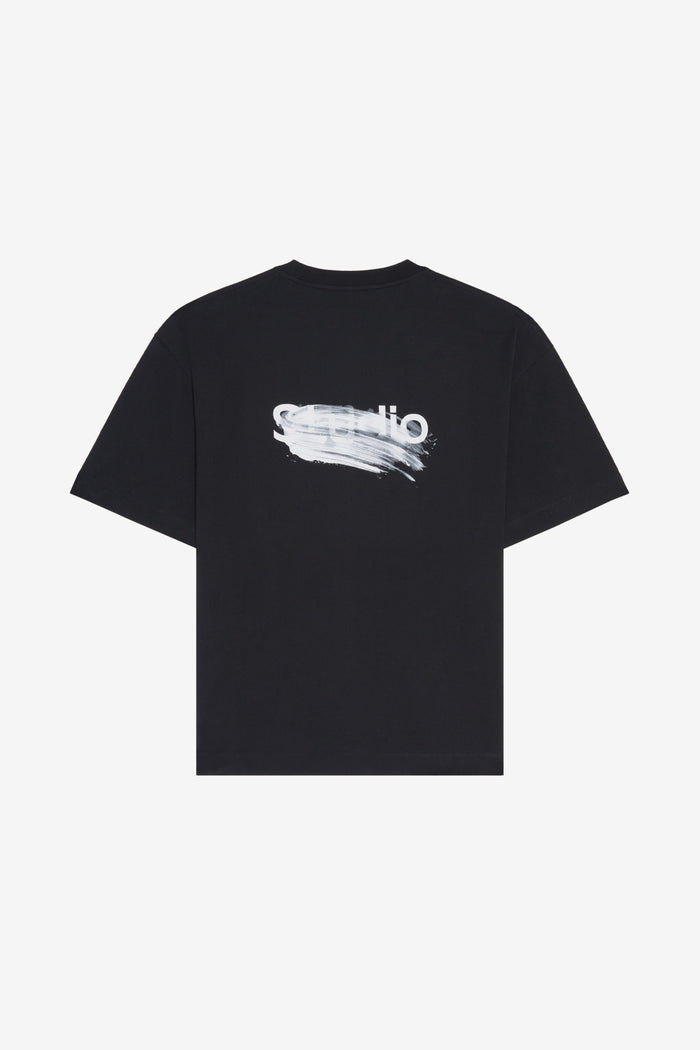 ETUDES STUDIO RELAX T-SHIRT SMUDGED LOGO BLACK 2
