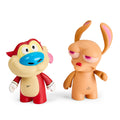 Ren & Stimpy 3-inch vinyl mini figures in a 2-pack, featuring characters from The Ren & Stimpy Show, shown in detailed poses.