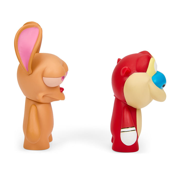 Ren & Stimpy 3-inch vinyl mini figures 2-pack from The Ren & Stimpy Show, featuring colorful character designs.
