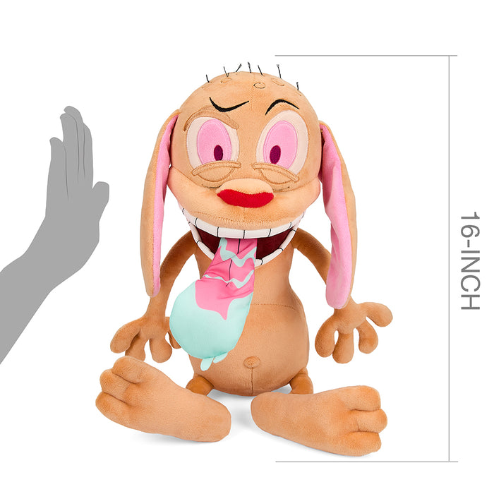16-inch Ren & Stimpy HugMe Shake-Action plush featuring Ren from The Ren & Stimpy Show, soft and cuddly for fans.