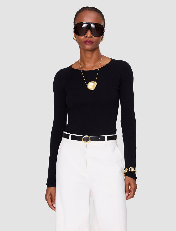 Black Rene Leather Belt - Joseph