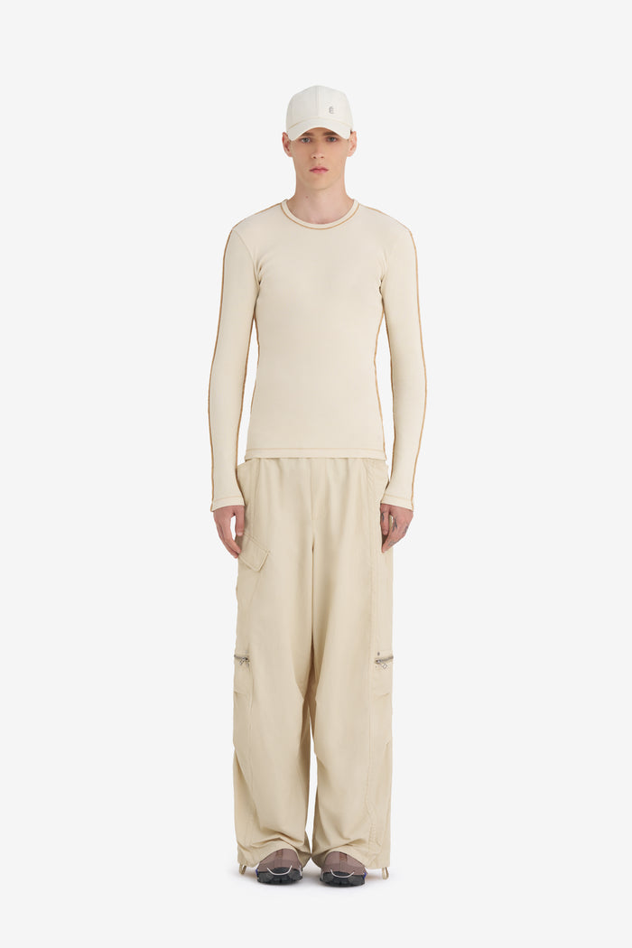 RIB LONGSLEEVE TS WASH XXS / CREAM
