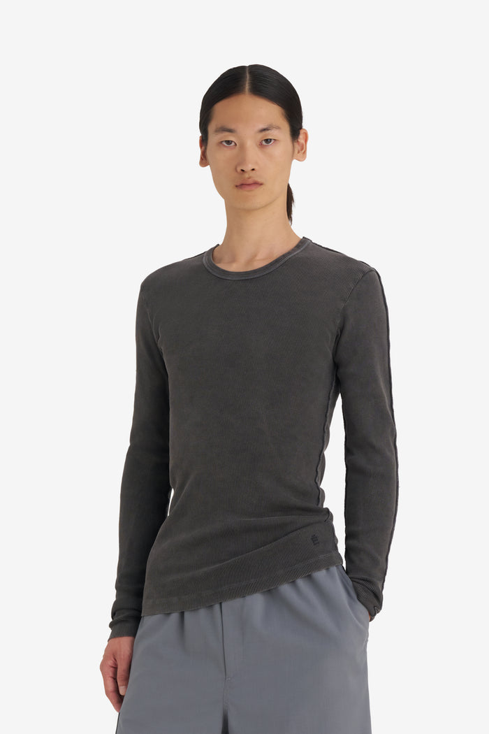 RIB LONGSLEEVE TEE SHIRT WASH XXS / BLACK