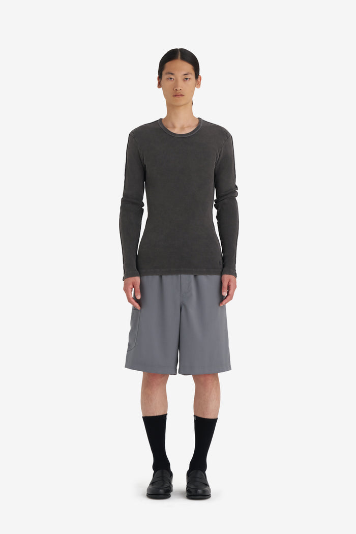 RIB LONGSLEEVE TEE SHIRT WASH XXS / BLACK