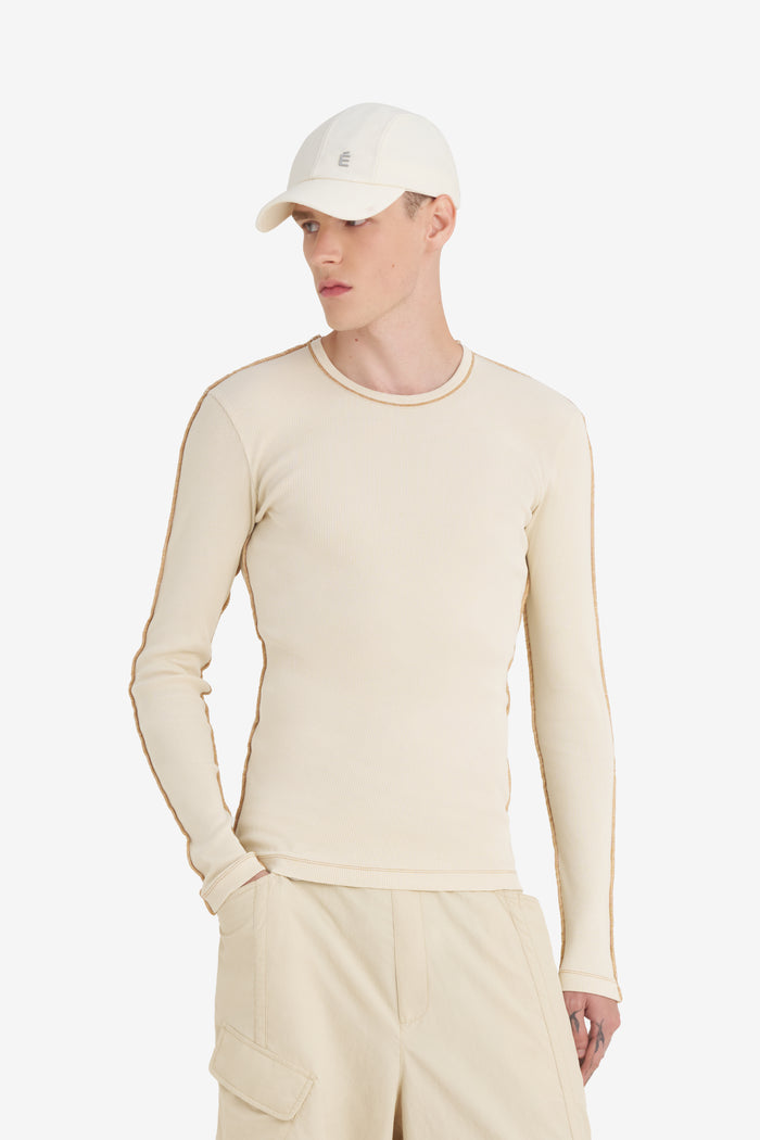 RIB LONGSLEEVE TS WASH XXS / CREAM