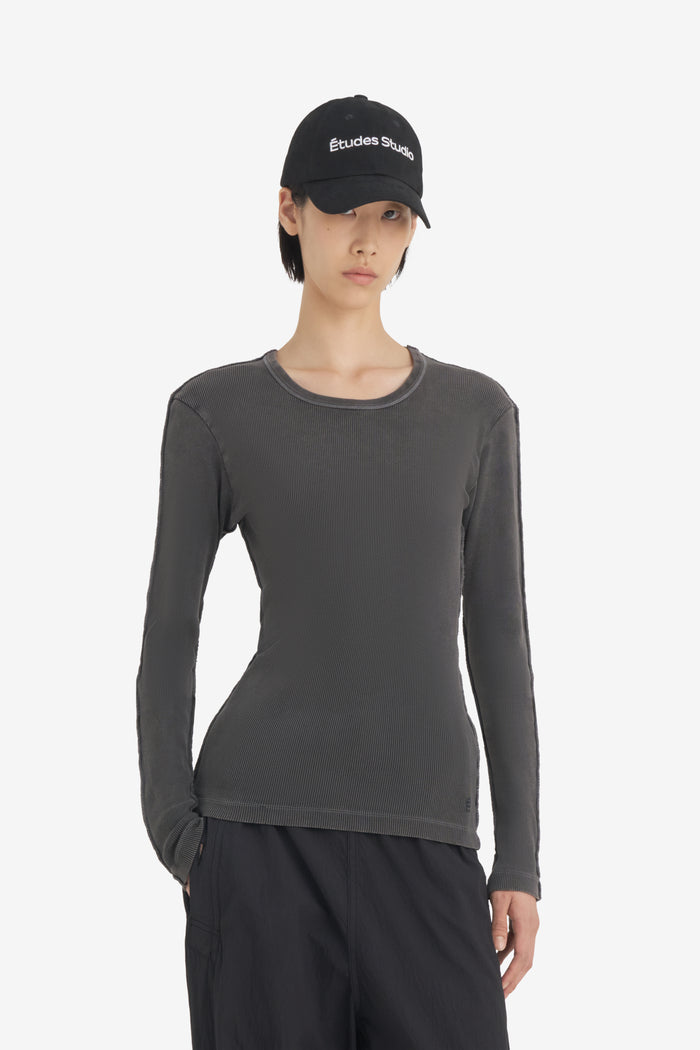 RIB LONGSLEEVE TEE SHIRT WASH XXS / BLACK