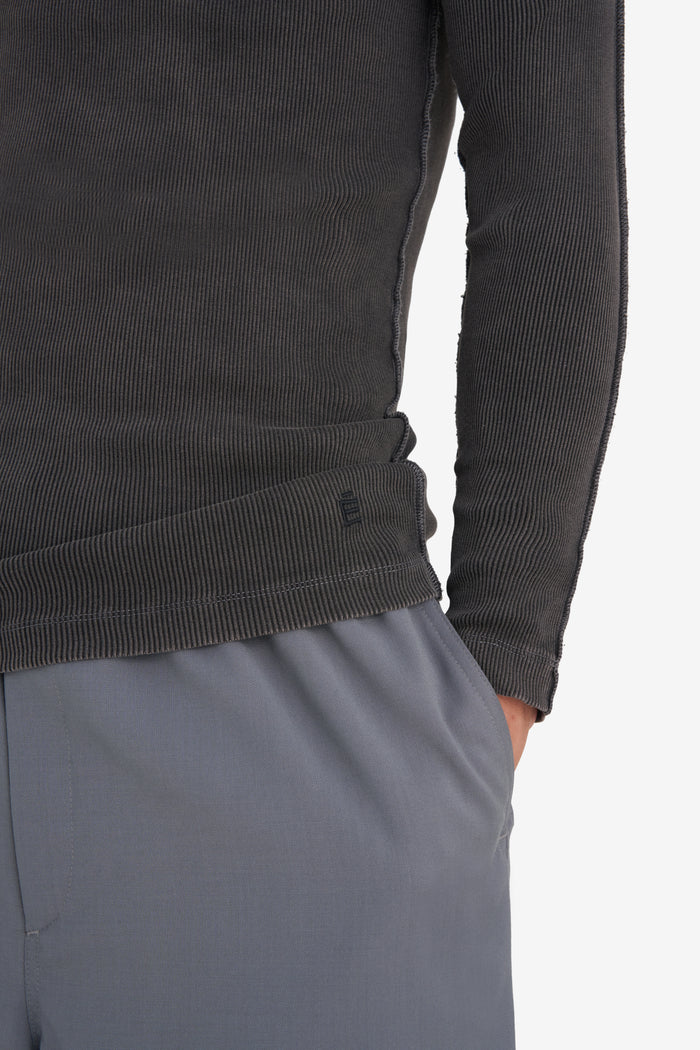 RIB LONGSLEEVE TEE SHIRT WASH XXS / BLACK