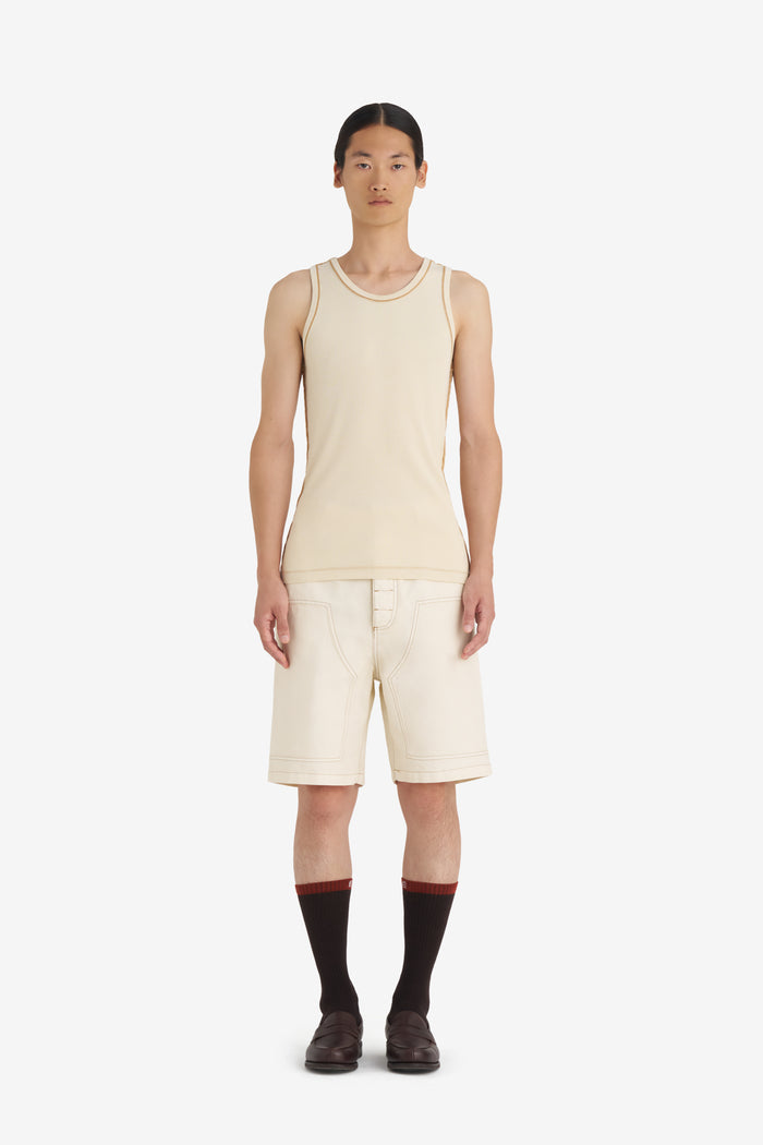 RIB TANKTOP WASH XXS / CREAM