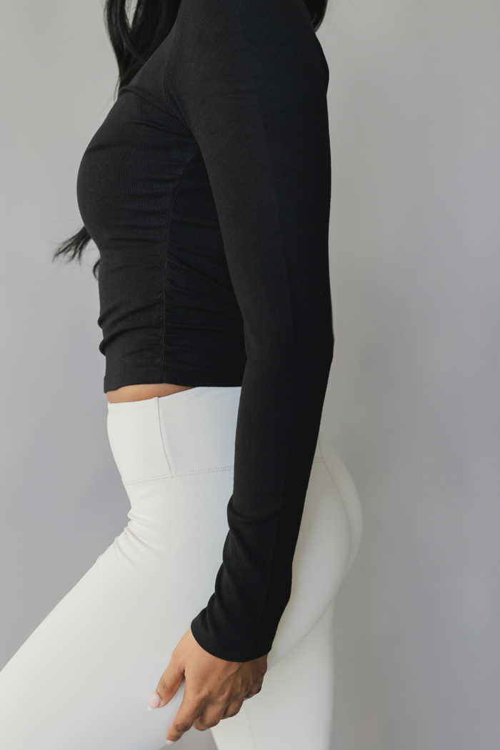 Ribbed Long Sleeve *Ruched