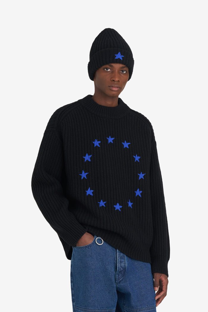ETUDES STUDIO RIBBED ROUND NECK EUROPA BLACK 2