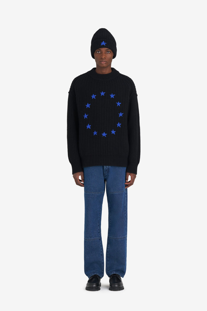 ETUDES STUDIO RIBBED ROUND NECK EUROPA BLACK 3