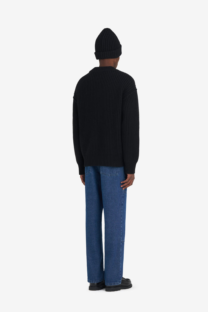 ETUDES STUDIO RIBBED ROUND NECK EUROPA BLACK 4