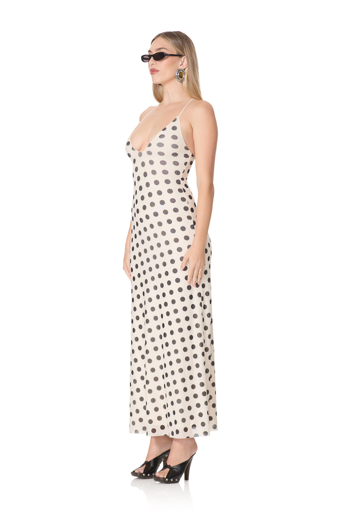 Romy Dress - Antique Creme Dot