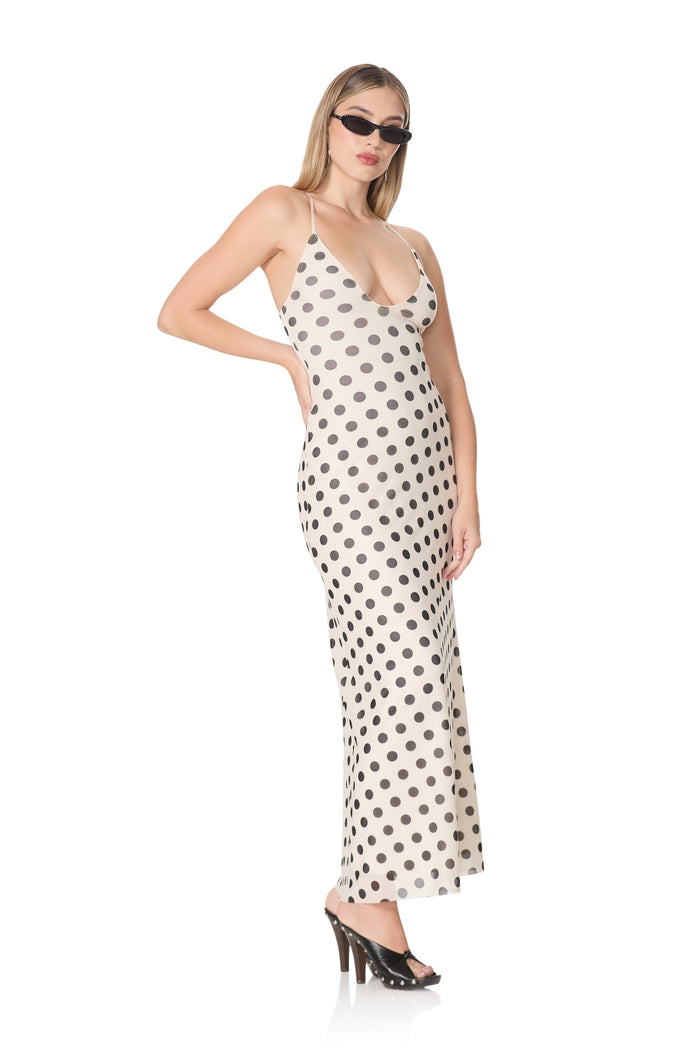 Romy Dress - Antique Creme Dot