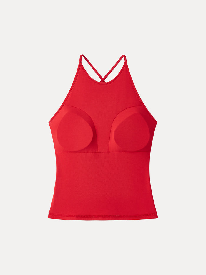 OGLmove Round Neck Cross-Back Bandless Bra Top