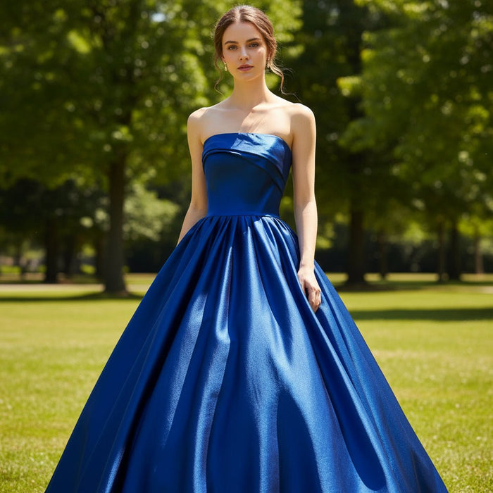 Royal Blue Strapless Evening Prom Party Dresses - Rosymae