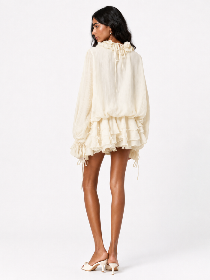 Ruffle Chiffon Mini Dress – ISABELLA