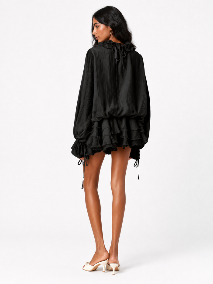 Ruffle Chiffon Mini Dress – ISABELLA