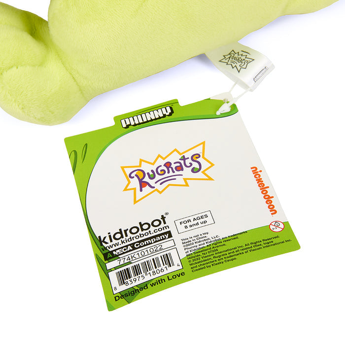 Rugrats Reptar Phunny plush toy, 7.5-inch soft stuffed figure from Rugrats featuring Reptar's green plush design.