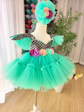 Sage Green Mermaid Princess Dress for Girls with Sequin Bodice Tulle Ball Gown D291