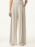OGLmove Mid Rise Pleated Wide Leg Palazzo Pants with Pockets