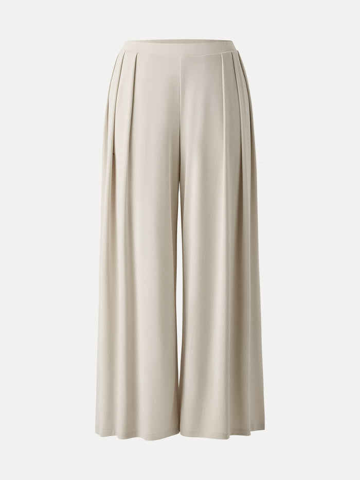 OGLmove Sandwashed Mid Rise Pleated Wide Leg Palazzo Pant with Pockets