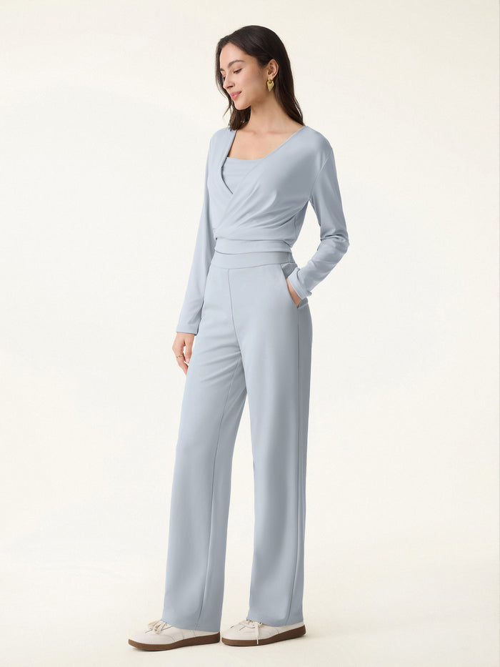 OGLmove Sandwashed Modal Breathable Straight Leg Pull-on Travel Pant