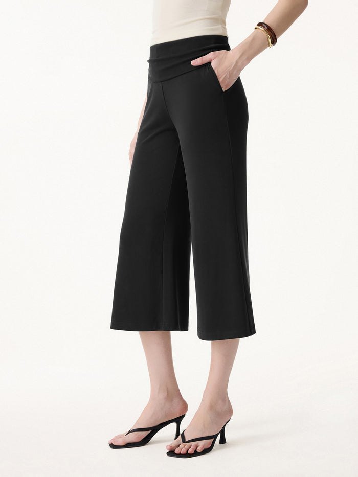 OGLmove Sandwashed Modal Fold-Down Waist Flared Leg Pants