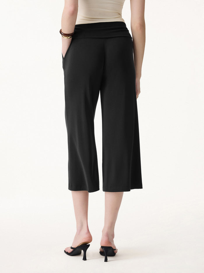 OGLmove Sandwashed Modal Fold-Down Waist Flared Leg Pants