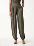 OGLmove Sandwashed Modal Ultra-Soft High Rise Balloon Pants with Pockets Olive XS