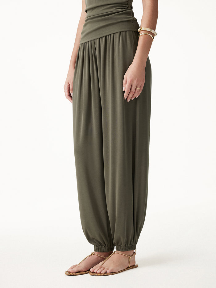 OGLmove Sandwashed Modal Ultra-Soft High Rise Balloon Pants with Pockets