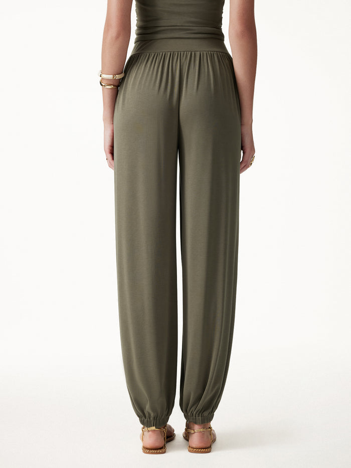 OGLmove Sandwashed Modal Ultra-Soft High Rise Balloon Pants with Pockets