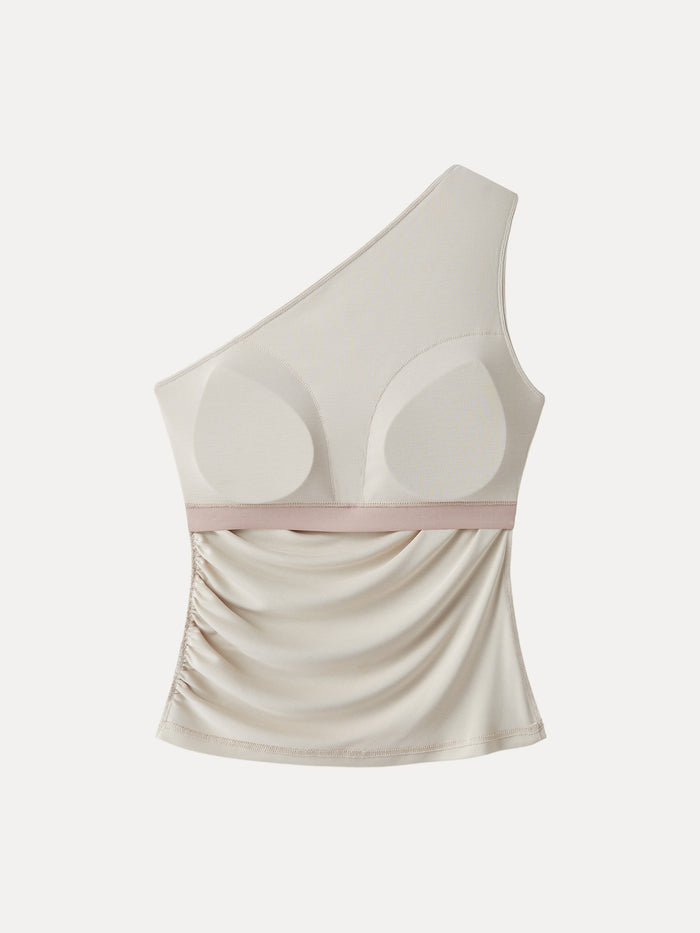 OGLmove Sandwashed One Shoulder Ruched Bra Tank