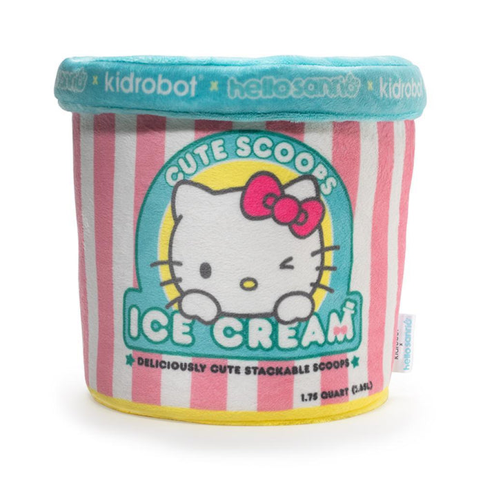 Sanrio Cute Scoops Ice Cream Plush by Kidrobot featuring colorful, soft plush ice cream cone with adorable character details.
