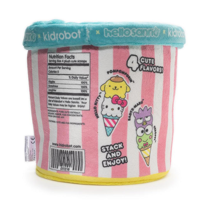 Sanrio Cute Scoops Ice Cream Plush by Kidrobot featuring colorful, soft plush with adorable ice cream scoop design.