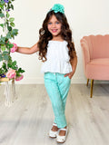 Sassy Mint Jacquard Pants by Kids Couture Mia Belle Girls