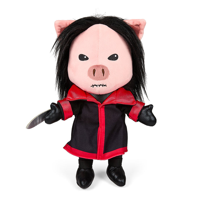 Medium 13-inch Saw Jigsaw Killer plush toy from the horror plush collection, featuring stylized design and detailed stitching.