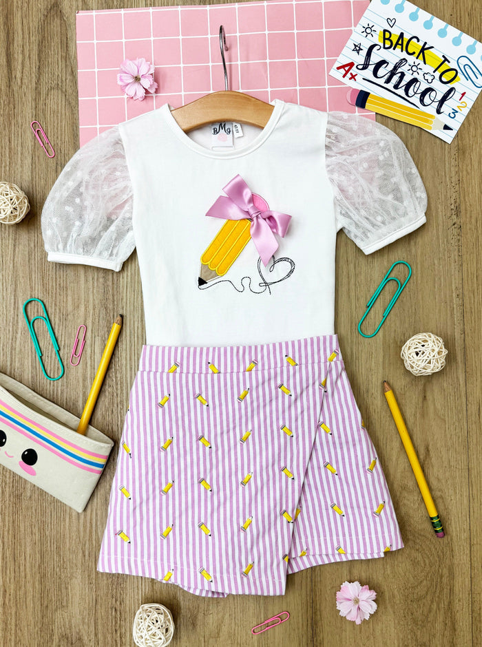 Mia Belle Girls Striped Skort Set | Back To School Outfits