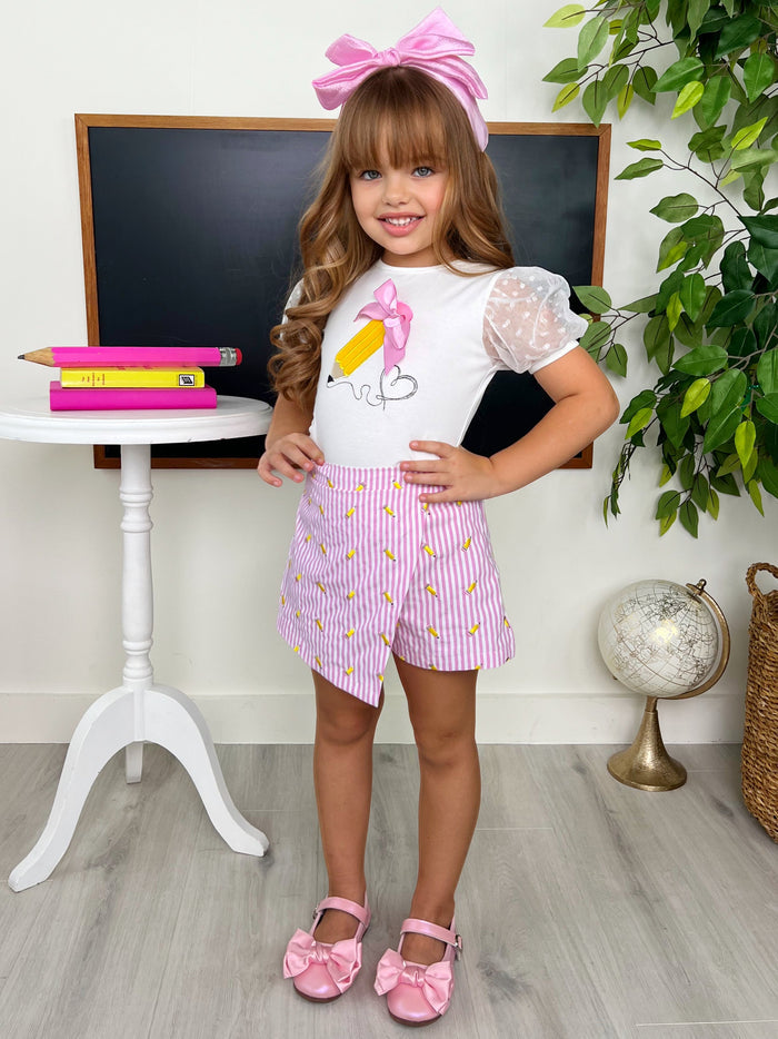 Mia Belle Girls Striped Skort Set | Back To School Outfits