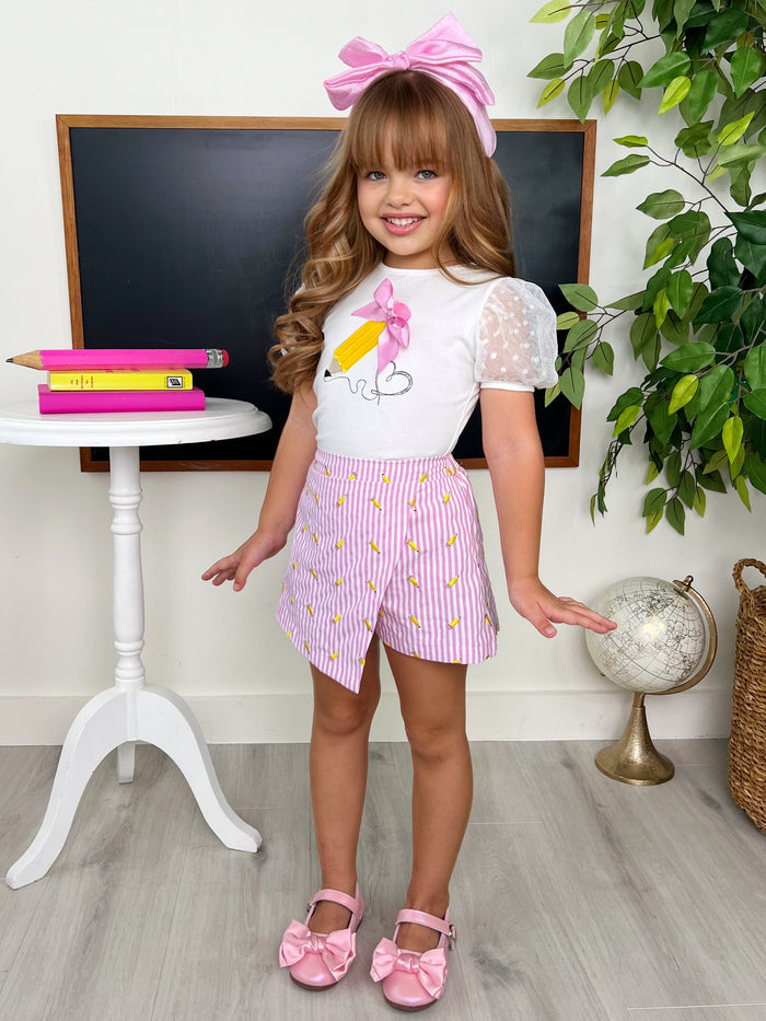Mia Belle Girls Striped Skort Set | Back To School Outfits
