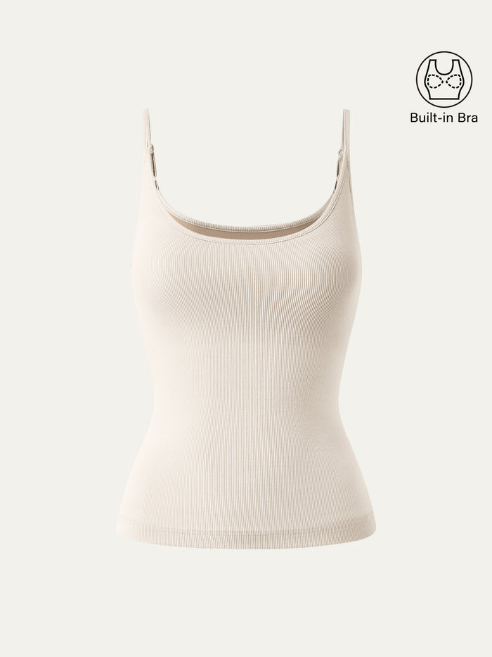 OGLmove Scoop Neck Spaghetti Strap New Airy Bra Tank Top