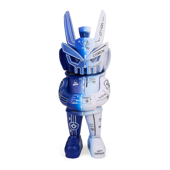 6-inch TEQ63 art figure by Quiccs, Blueprint Edition, featuring Sergio Mancini design, showcasing detailed craftsmanship and vibrant colors.