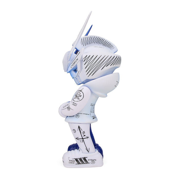 SDCC 2022 Sergio Mancini x Quiccs TEQ63 Blueprint Edition art figure, a 6-inch vinyl collectible with detailed design.